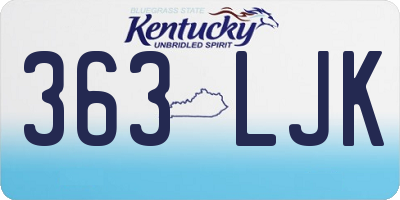 KY license plate 363LJK