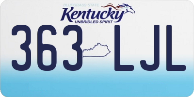 KY license plate 363LJL