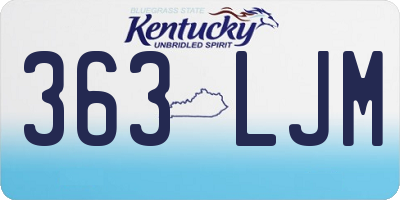 KY license plate 363LJM