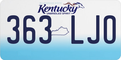 KY license plate 363LJO