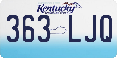 KY license plate 363LJQ
