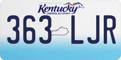KY license plate 363LJR