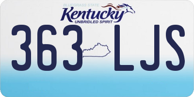 KY license plate 363LJS