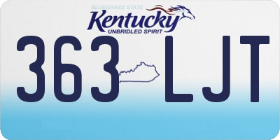 KY license plate 363LJT