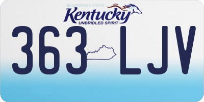 KY license plate 363LJV
