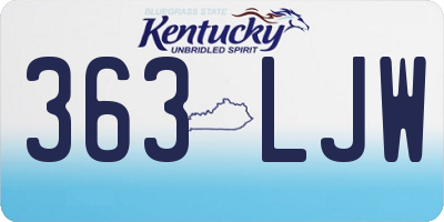KY license plate 363LJW