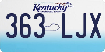 KY license plate 363LJX