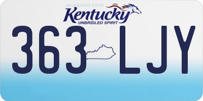 KY license plate 363LJY