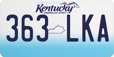 KY license plate 363LKA