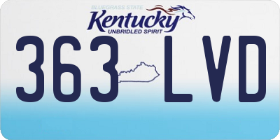 KY license plate 363LVD