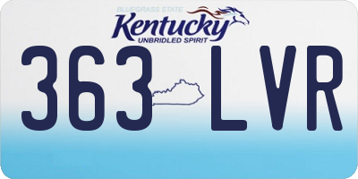 KY license plate 363LVR