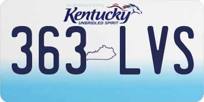 KY license plate 363LVS