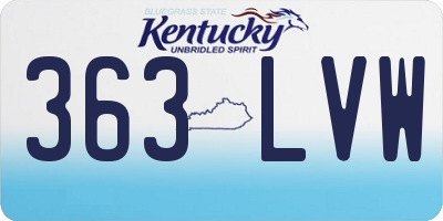 KY license plate 363LVW