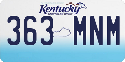 KY license plate 363MNM