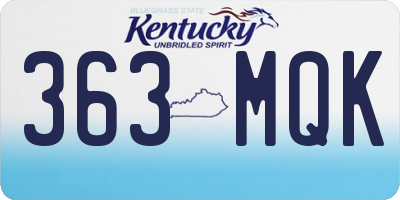 KY license plate 363MQK