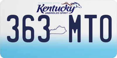 KY license plate 363MTO
