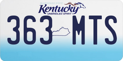 KY license plate 363MTS