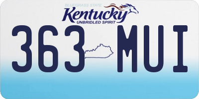 KY license plate 363MUI