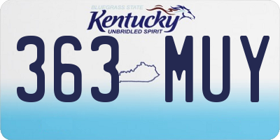 KY license plate 363MUY