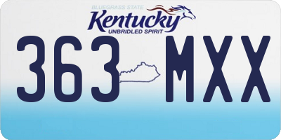 KY license plate 363MXX