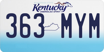 KY license plate 363MYM