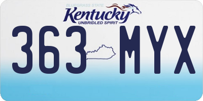 KY license plate 363MYX