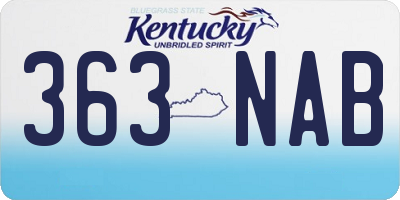 KY license plate 363NAB
