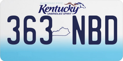 KY license plate 363NBD