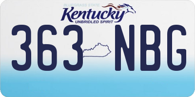 KY license plate 363NBG