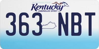 KY license plate 363NBT