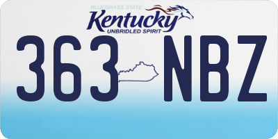 KY license plate 363NBZ