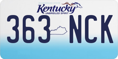 KY license plate 363NCK