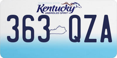 KY license plate 363QZA
