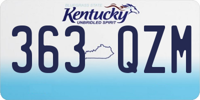 KY license plate 363QZM