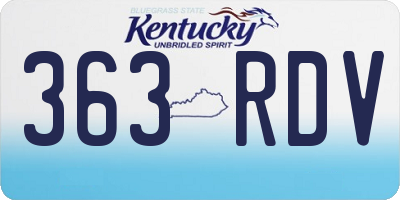KY license plate 363RDV