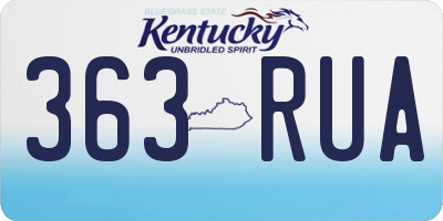 KY license plate 363RUA