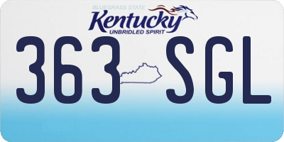 KY license plate 363SGL