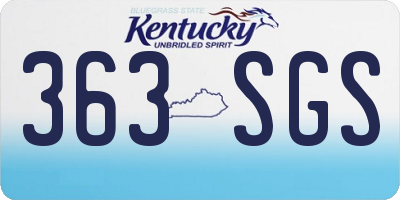 KY license plate 363SGS