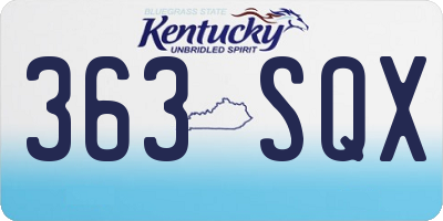 KY license plate 363SQX