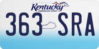 KY license plate 363SRA