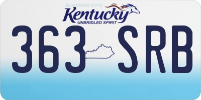 KY license plate 363SRB