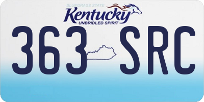 KY license plate 363SRC