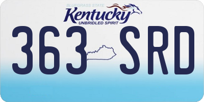 KY license plate 363SRD