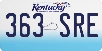 KY license plate 363SRE