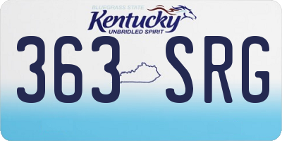 KY license plate 363SRG