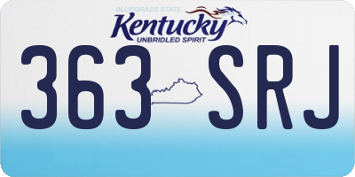 KY license plate 363SRJ