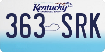 KY license plate 363SRK