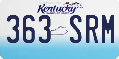 KY license plate 363SRM