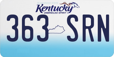 KY license plate 363SRN