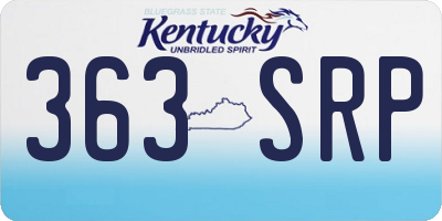 KY license plate 363SRP